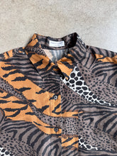 Load image into Gallery viewer, Vintage Robert Stock Animal Print Silk Button-Up Shirt (S)
