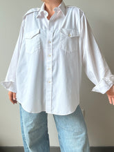 Load image into Gallery viewer, 90s Vintage White Aviator Shirt (XXL)
