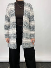 Load image into Gallery viewer, Neutral Stripe Textured Cardigan (XL)
