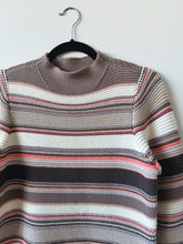 Load image into Gallery viewer, Multi Stripe Knit High Neck Sweater (M)
