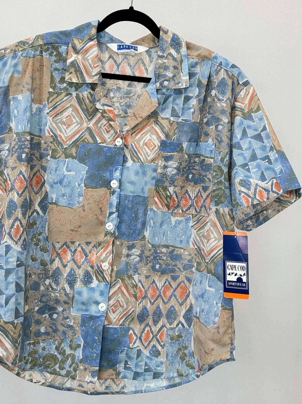 Vintage Multi Pattern Short Sleeve Shirt (XL)