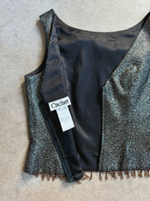 Load image into Gallery viewer, Vintage Metallic Beaded Trim Cropped Tank (M/L)
