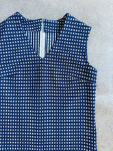 Load image into Gallery viewer, 60s Vintage Handmade Navy Gingham V-Neck Tank Top (M)
