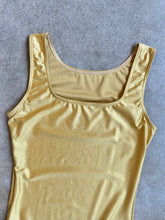 Load image into Gallery viewer, 90s Vintage Together! Gold Metallic Scoop Neck Bodysuit (M)
