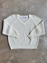 Load image into Gallery viewer, Vintage B.I. Gear Cream V-Neck Sweater (L)
