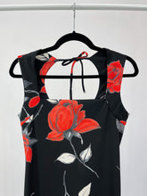 Load image into Gallery viewer, Y2K Rose Print Sleeveless Tie Back Dress (S)
