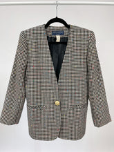 Load image into Gallery viewer, Vintage Houndstooth Wool Blazer &amp; Skirt Set (S)
