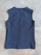 Load image into Gallery viewer, 60s Vintage Handmade Navy Gingham V-Neck Tank Top (M)
