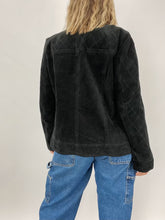 Load image into Gallery viewer, Black Quilted Suede Jacket (XL)
