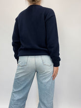Load image into Gallery viewer, Navy Argyle Crew Sweater (M)
