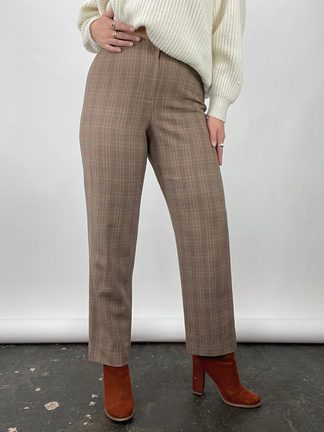 90s Multi Plaid Wool Pants (W30