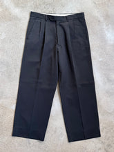 Load image into Gallery viewer, 80s Vintage Gino Rossi Pinstripe Pleat Front Wide Crop Trousers (Waist 34”)
