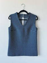 Load image into Gallery viewer, 60s Vintage Handmade Navy Gingham V-Neck Tank Top (M)
