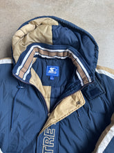 Load image into Gallery viewer, 90s Vintage Starter Notre Dame Zip-Up Nylon Puffer Jacket (L)

