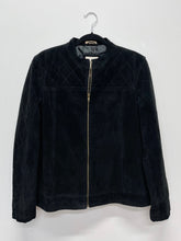 Load image into Gallery viewer, Black Quilted Suede Jacket (XL)
