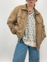 Load image into Gallery viewer, Tan Suede Bomber Jacket (XL)
