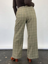 Load image into Gallery viewer, Plaid Wide Leg Cuffed Trousers (W32&quot;)
