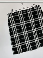 Load image into Gallery viewer, Black Plaid Mini Skirt (W30&quot;)
