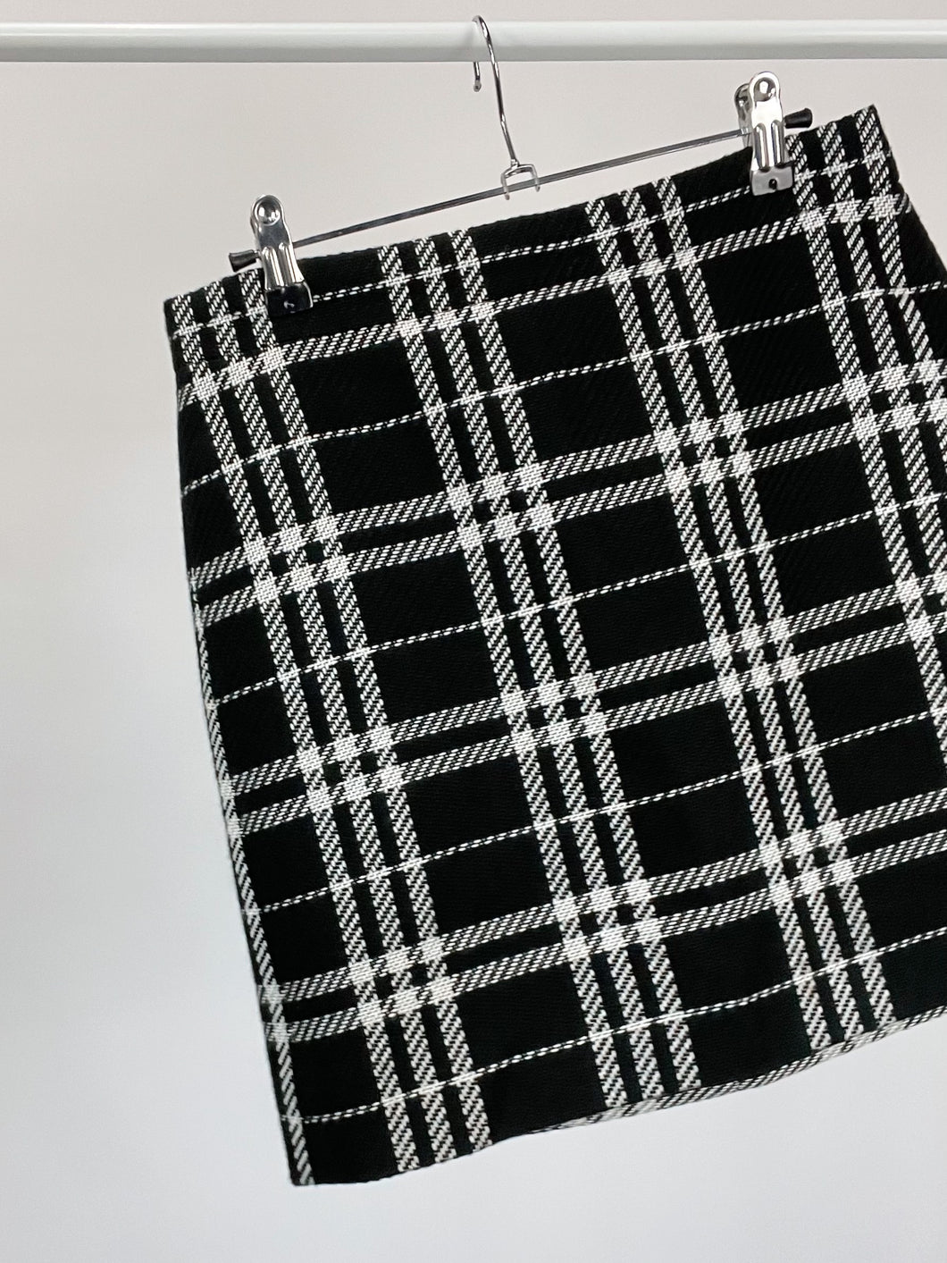 Black Plaid Mini Skirt (W30