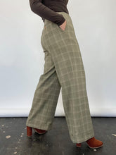 Load image into Gallery viewer, Plaid Wide Leg Cuffed Trousers (W32&quot;)
