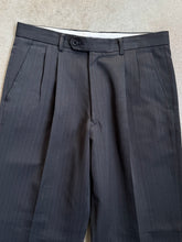 Load image into Gallery viewer, 80s Vintage Gino Rossi Pinstripe Pleat Front Wide Crop Trousers (Waist 34”)

