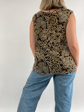 Load image into Gallery viewer, Brown Floral Mesh Top (XL)
