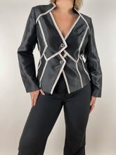 Load image into Gallery viewer, 80&#39;s Black Rhinestone Cut-Out Jacket (M)
