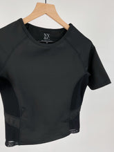 Load image into Gallery viewer, Black Mesh Panel Fitted Tee (S)
