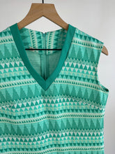 Load image into Gallery viewer, Vintage Green Patterned Sleeveless Top (M)
