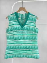 Load image into Gallery viewer, Vintage Green Patterned Sleeveless Top (M)
