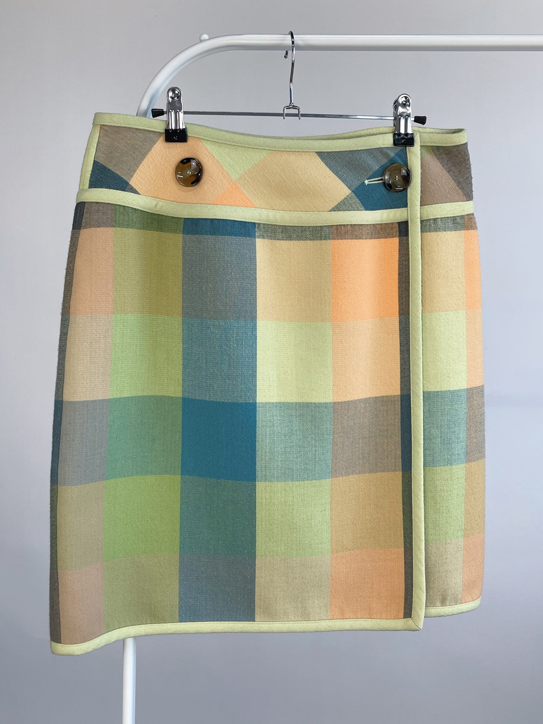 Pastel Plaid Wrap Skirt (W32