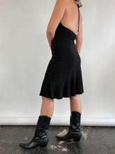 Load image into Gallery viewer, Y2K Black Studded Halter Dress (M)

