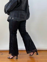Load image into Gallery viewer, Black Lace Flared Pants (W30&quot;)
