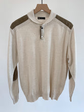 Load image into Gallery viewer, Neutral Patched Polo Sweater (M)
