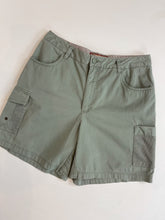Load image into Gallery viewer, Washed Green Cargo Shorts (W32”)

