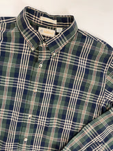 Load image into Gallery viewer, 80s Green Plaid Button Down Shirt (L)
