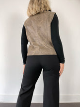 Load image into Gallery viewer, Faux Fur Collar Leather Vest (XL)
