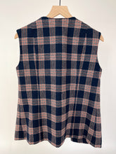 Load image into Gallery viewer, 60&#39;s Navy Plaid Vest (M)
