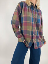Load image into Gallery viewer, 80&#39;s Dark Plaid Button Down (L)
