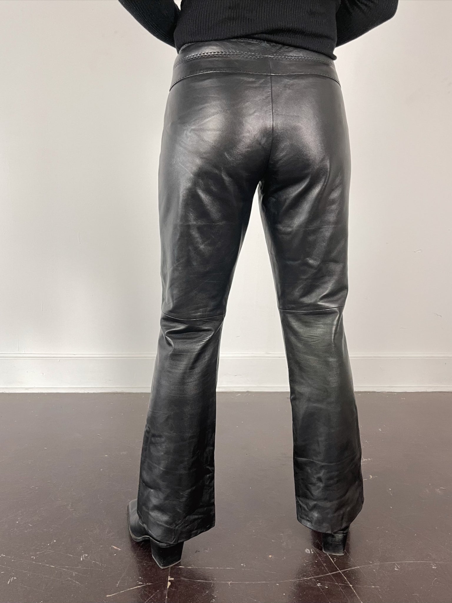 Y2K Low Rise Leather Pants (S)