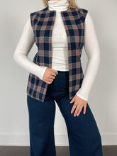 Load image into Gallery viewer, 60&#39;s Navy Plaid Vest (M)
